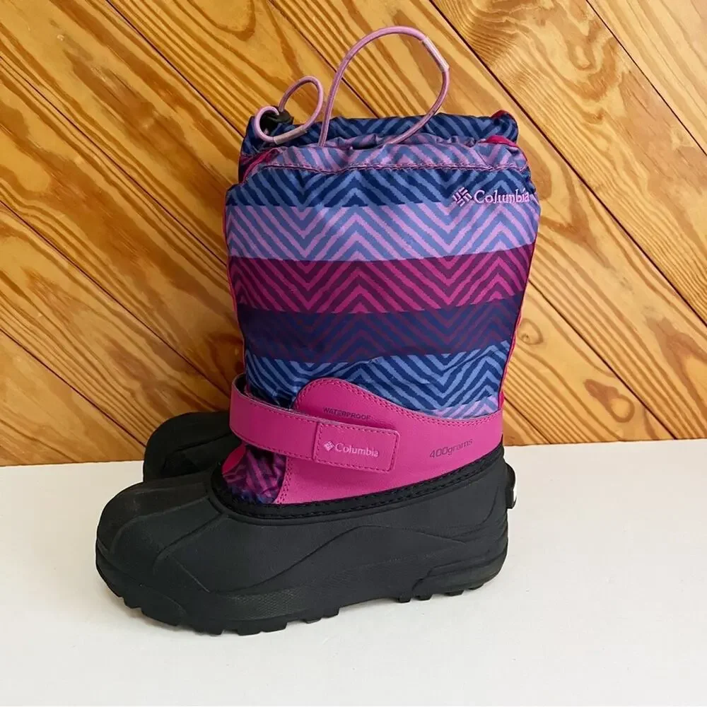 Columbia Kids Powderbug Forty Print Winter Boots Big Kid 4